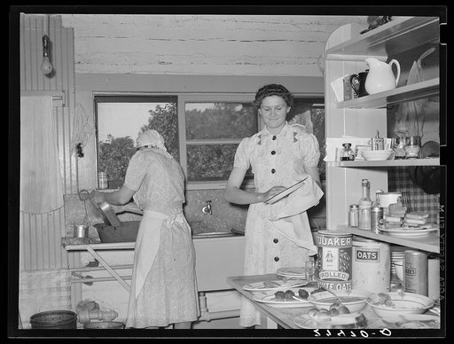 Cook and hired girl. Quarter Circle 'U' Ranch, Montana