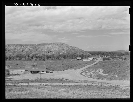 View of the town of Birney, Montana