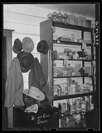 Corner of general store. Birney, Montana