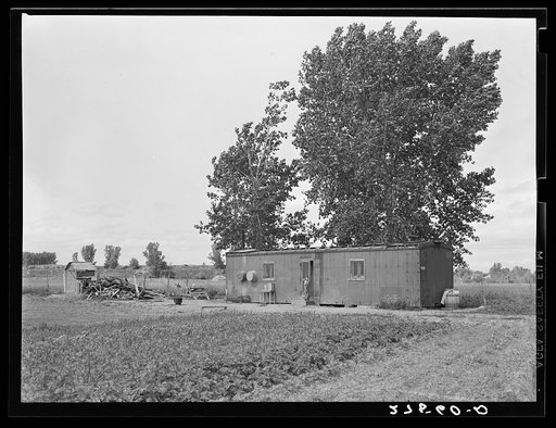 Boxcar home for sugar beet workers. Treasure County, Montana