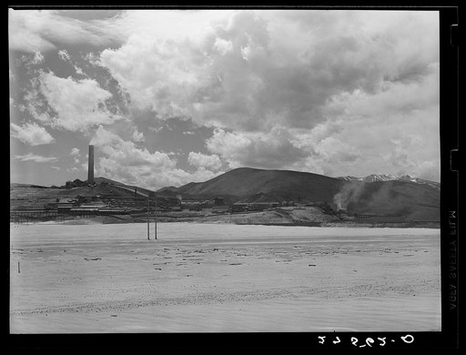 Copper smelter has destroyed vegetation for miles. Anaconda, Montana
