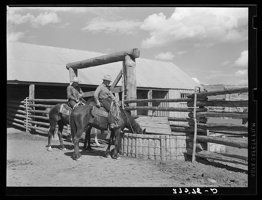 Watering horses. Quarter Circle 'U' Ranch, Montana
