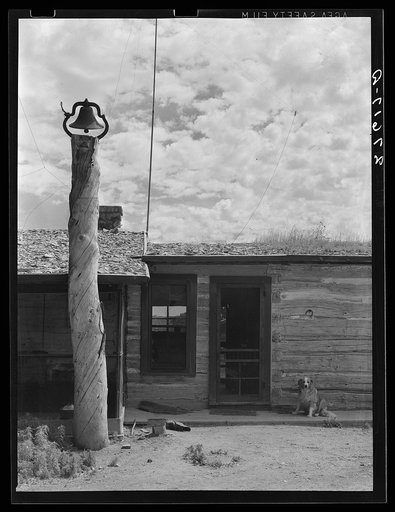 Entrance to mess hall. Quarter Circle 'U' Ranch, Montana