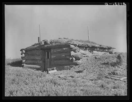 Homesteader's abandoned dugout. Custer County, Montana
