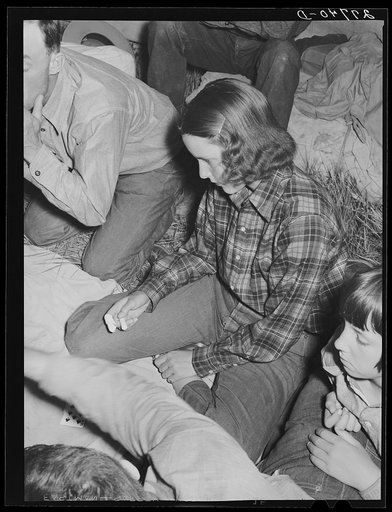 Dude girl in poker game. Quarter Circle 'U' Ranch, Montana