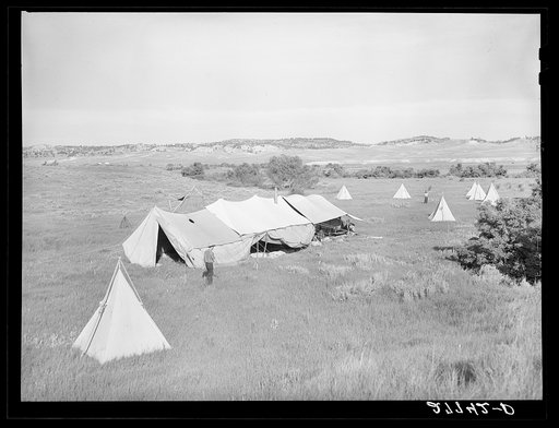 Untitled photo, possibly related to: Quarter Circle 'U' Roundup camp. Big Horn County, Montana