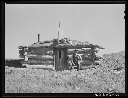 Abandoned homestead cabin. Custer County, Montana