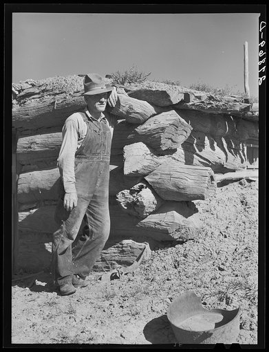Untitled photo, possibly related to: Abandoned homestead cabin. Custer County, Montana