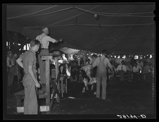 Untitled photo, possibly related to: Auction of 4-H Club baby beeves. Central Iowa Fair, Marshalltown, Iowa
