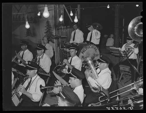 Municipal band at the Central Iowa Fair. Marshalltown, Iowa
