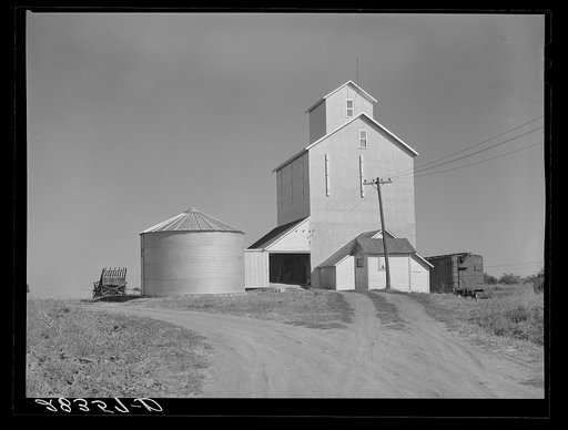 Grain elevator with steel bin for shelled corn storage under ever-normal granary plan. Marshall County, Iowa