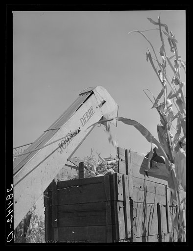 Untitled photo, possibly related to: Corn picker. Grundy County, Iowa