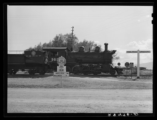 Railroad crossing. Rio Grande County, Colorado
