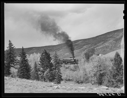 Freight train going upgrade. Eagle County, Colorado
