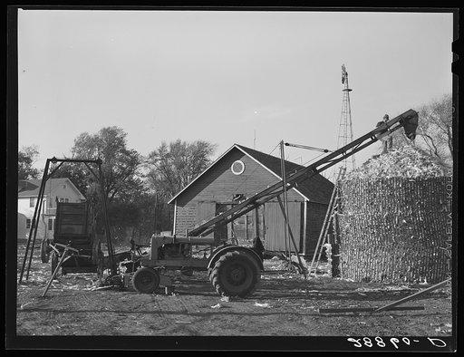 Storing corn during harvest. Grundy County, Iowa