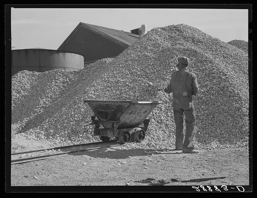 Untitled photo, possibly related to: Limestone used in purification of sugar obtained from beet. Brighton, Colorado