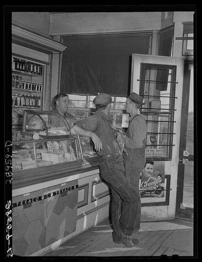 Tobacco and candy counter. General store. Lamoille, Iowa