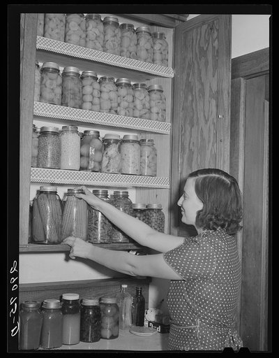 Each family cans a large portion of its food raised in its own garden. Osage Farms, Missouri