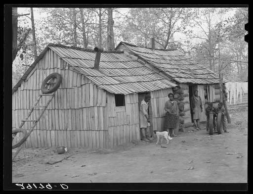 Cabins built by evicted sharecroppers. Butler County, Missouri
