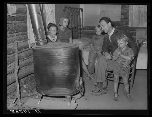 Family of evicted sharecroppers in temporary camp. Butler County, Missouri