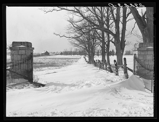 Snowbound farm. Montgomery County, Maryland