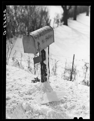 Untitled photo, possibly related to: Mailboxes on rural road. Montgomery County, Maryland