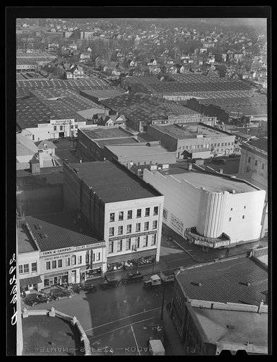 Durham, North Carolina, showing tobacco warehouses