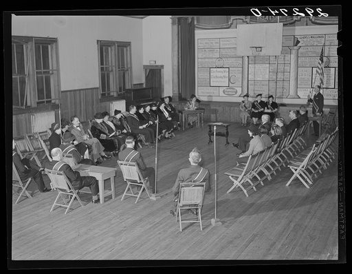 Untitled photo, possibly related to: Grange meeting in schoolhouse. Fairfax County, Virginia