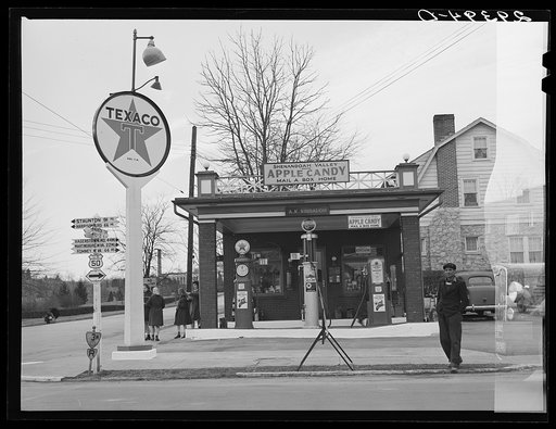 Untitled photo, possibly related to: Gas station along Highway U.S. 50. Winchester, Virginia