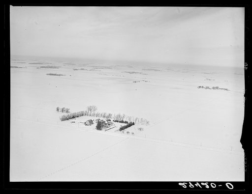 Air view, farmland. Grundy County, Iowa