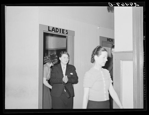 Restroom, dance hall. Marshalltown, Iowa