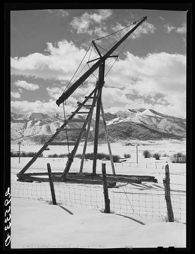 Untitled photo, possibly related to: Hay stacker. Summit County, Utah