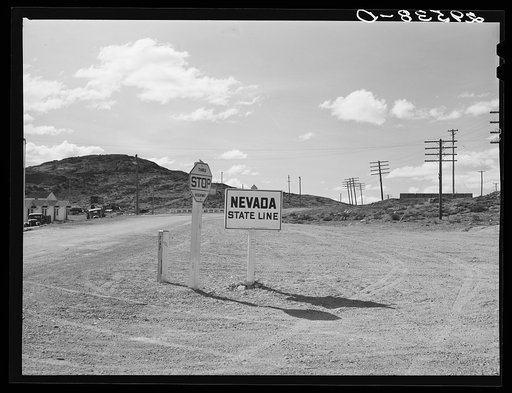 State line. Utah--Nevada