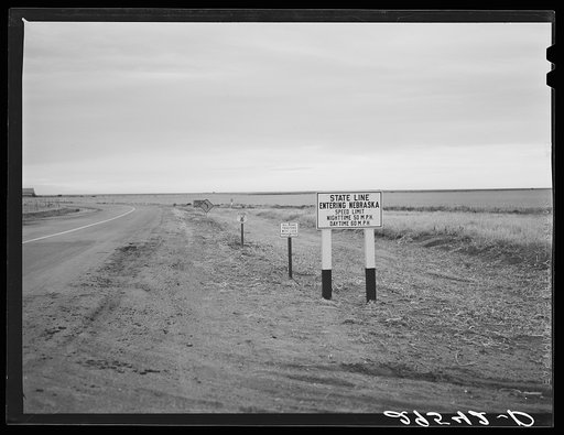 State line. Colorado--Nebraska