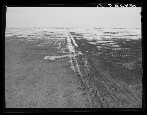 Snow melting on fields. Hayes County, Nebraska