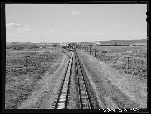 Southern Pacific track approaching Wells, Nevada