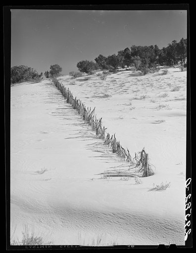 Untitled photo, possibly related to: Snow fence. Summit County, Utah