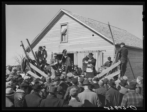 Untitled photo, possibly related to: Farmers at auction. Zimmerman farm near Hastings, Nebraska