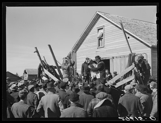 Untitled photo, possibly related to: Farmers at auction. Zimmerman farm near Hastings, Nebraska