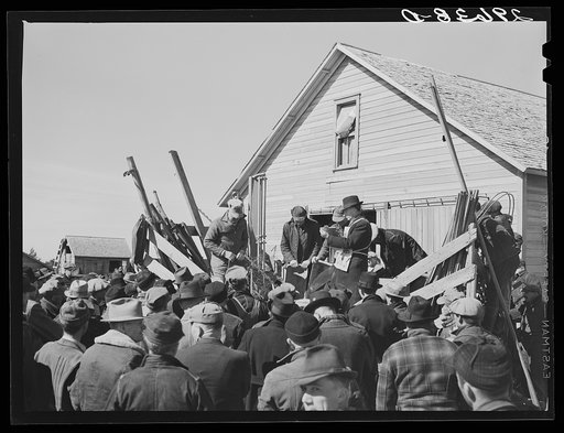 Auctioning farm equipment at Zimmerman farm near Hastings, Nebraska