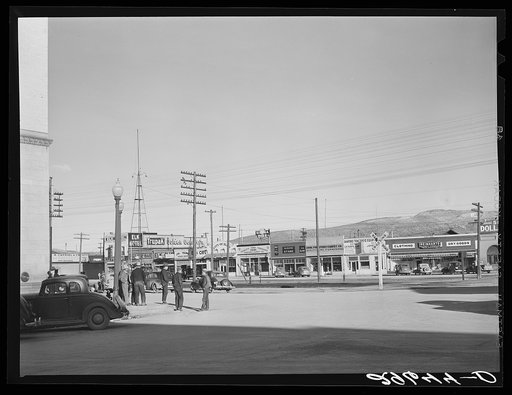 Cowhands on street corner. Elko, Nevada