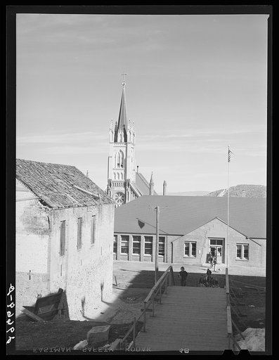 School and church. Virginia City, Nevada