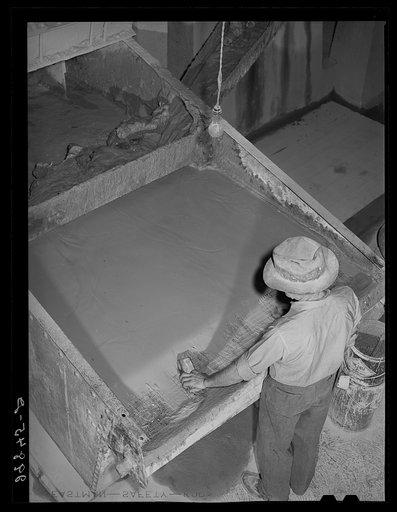 Settling tank in gold ore. Mill. El Dorado Canyon, Nevada
