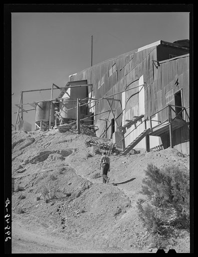Mill for processing gold and silver ores. El Dorado Canyon, Clark County, Nevada