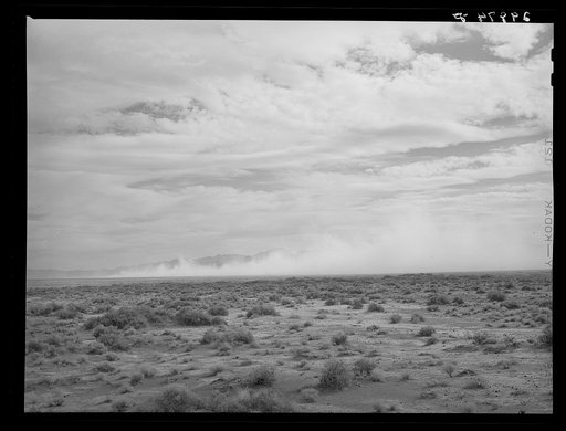 Dust storm on desert. Nye County, Nevada