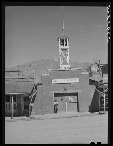 Untitled photo, possibly related to: Fire department. Austin, Nevada