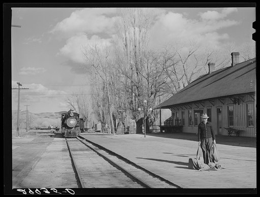 Waiting with mail for train to Reno. Carson City, Nevada