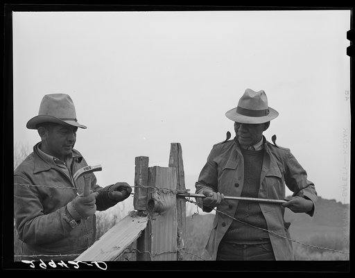 Repairing a fence. McDermitt Reservation, Nevada