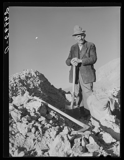 Rocky Mountain George, old prospector, at his diggings. Esmeralda County, Nevada