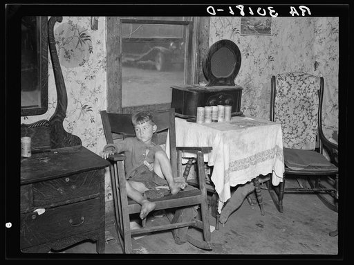 Small son of Earl Taylor in his home near Black River Falls, Wisconsin